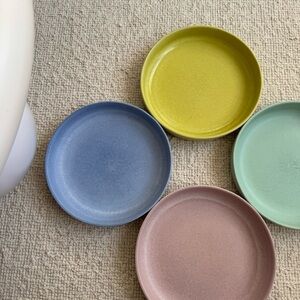 Anthropologie | Pastel Ceramic Stoneware Salad Plates ~ Set of 4